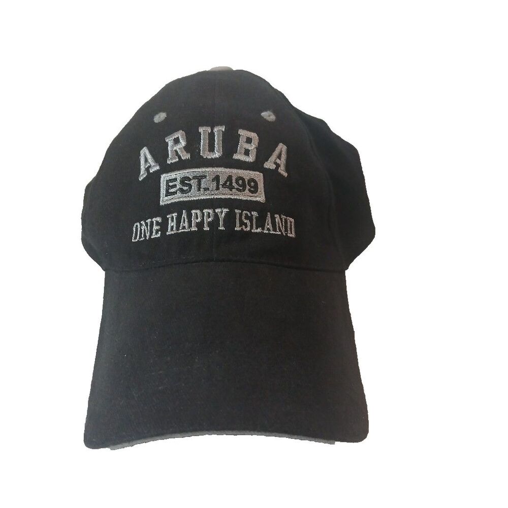Aruba One Happy Island Est. 1499 Strapback Hat black One Size Adjustable Cotton